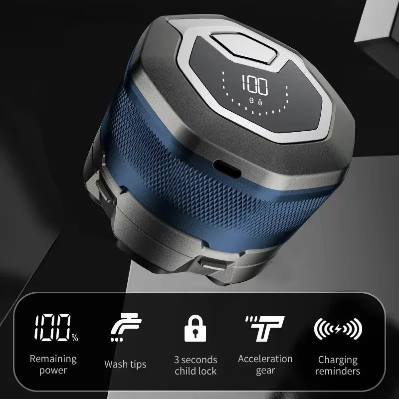 New Bald Men'S Titanium Electric Hair Clipper Razor 6D Magnetic Hair Trimmer Rechargeable Waterproof Facial Repairer